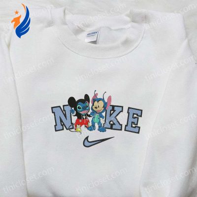 Nike x Mickey Stitch Changed Face Embroidered Shirt Disney Halloween Inspired Design | soulcals.com