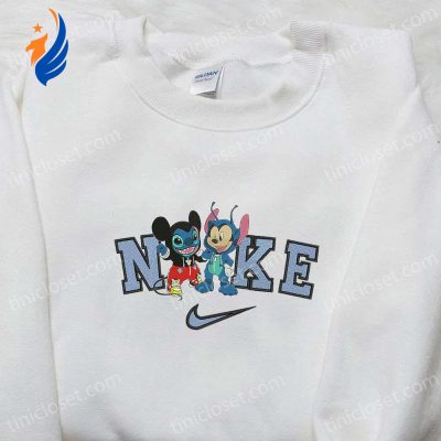 Nike x Mickey Stitch Changed Face Embroidered Shirt Disney Halloween Inspired Design | soulcals.com