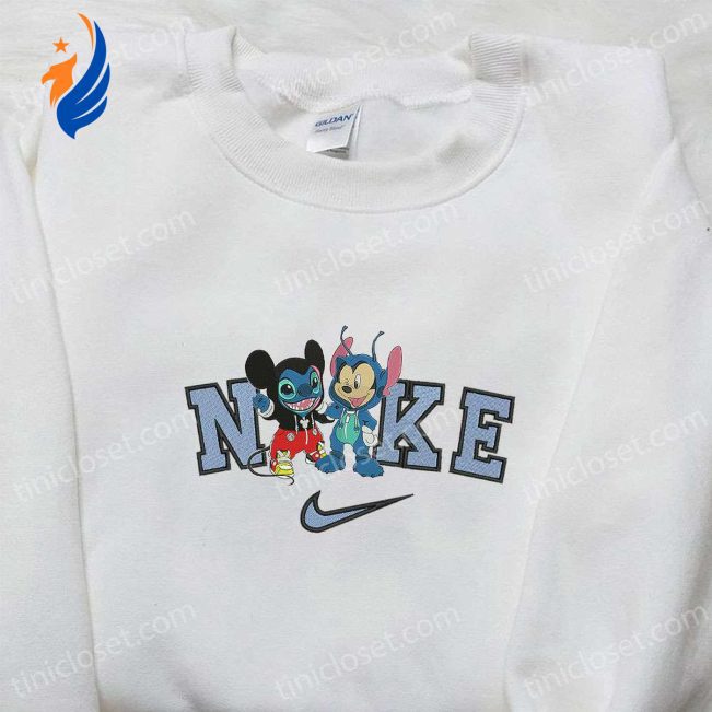 Nike x Mickey Stitch Changed Face Embroidered Shirt Disney Halloween Inspired Design | soulcals.com
