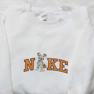 Nike x Mummy Mickey Embroidered Shirt & Disney Halloween Hoodie Spooky Nike Inspired Sweatshirt | Soulcals.com