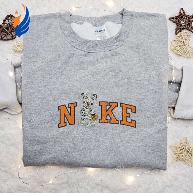 Nike x Mummy Mickey Embroidered Shirt Disney Halloween Hoodie Nike Inspired Sweatshirt | soulcals.com
