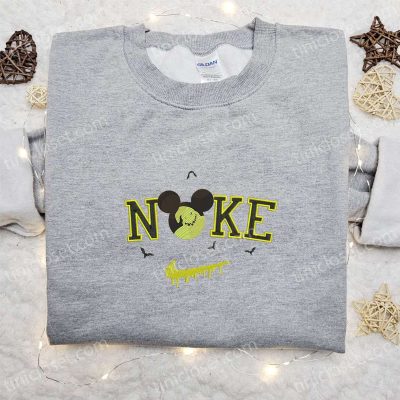 Nike x Oogie Boogie Mickey Head Embroidered Shirt Disney Halloween T-shirt & Nike Inspired Sweatshirt | soulcals.com