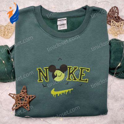 Nike x Oogie Boogie Mickey Head Embroidered Shirt Disney Halloween T-shirt & Nike Inspired Sweatshirt | soulcals.com