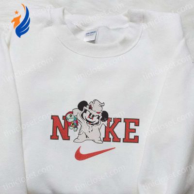 Nike x Oogie Boogie Mickey Mouse Embroidered Shirt Disney Inspired Best Family Gifts | soulcals.com