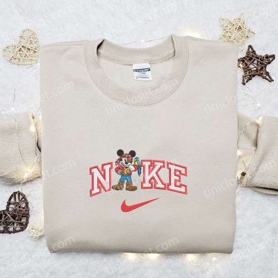 Nike x Pirate Cruise Mickey Embroidered Shirt Disney Characters Inspired Design for Stylish Nike Shirt | soulcals.com