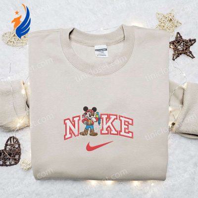 Nike x Pirate Cruise Mickey Embroidered Shirt Disney Characters Inspired Design for Stylish Nike Shirt | soulcals.com