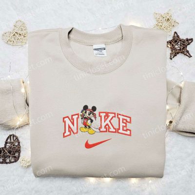Nike x Pirate Cruise Mickey Embroidered T-shirt Disney Characters & Nike Inspired D Gift for Men Women| soulcals.com