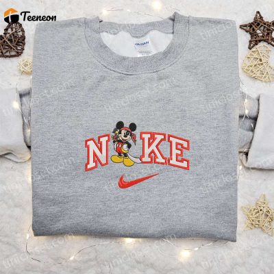 Nike x Pirate Cruise Mickey Embroidered T-shirt Disney Characters & Nike Inspired D Gift for Men Women| soulcals.com