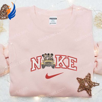 Exclusive Nike x Safari Mickey & Minnie Embroidered Shirt Disney Characters T-shirt Customizable & Stylish | soulcals.com