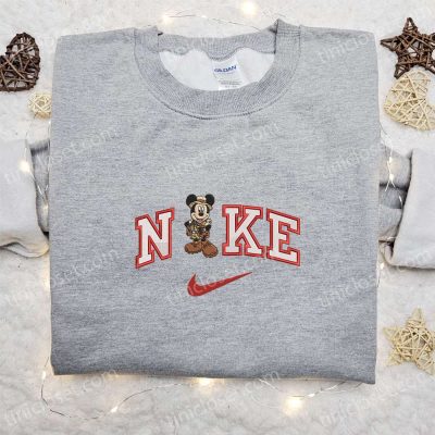 Nike x Safari Mickey Embroidered Sweatshirt Disney Characters Inspired Shirt | soulcals.com