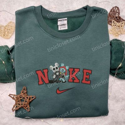 Disney Nike x Sally Jack Skellington Embroidered Shirt & Hoodie Nightmare Before Christmas Characters Halloween Apparel | soulcals.com