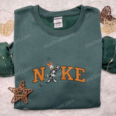 Nike x Skeleton Daisy & Disney Halloween Embroidered Shirts, Spooktacular Nike Inspired D Gift for Men Women| soulcals.com
