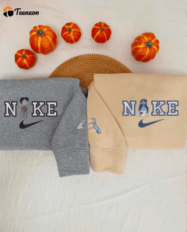 Nike x Victor Van Dort & Emily Matching Embroidered Shirt Perfect Gift for Men & Women, Gift for Men Women| soulcals.com