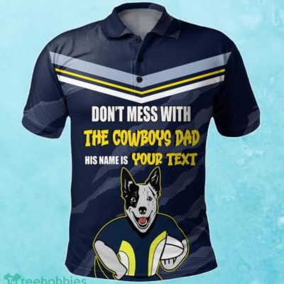 North Queensland Cowboys Custom Name Father?s Day NRL Custom Polo Shirt Best Gift For Fans