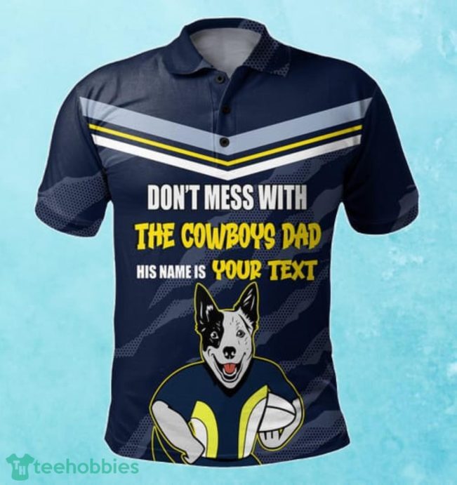 North Queensland Cowboys Custom Name Father?s Day NRL Custom Polo Shirt Best Gift For Fans