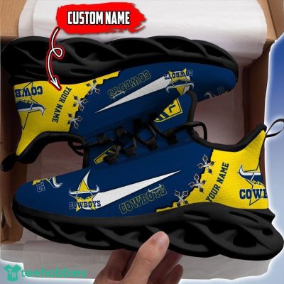 North Queensland Cowboys Personalized Name NRL Premium Luxury Max Soul Shoes Best Gift For Fans