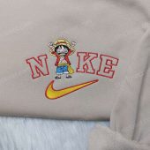 One Piece Luffy Nike Shirt One Piece Anime Hoodie Anime Embroidered Sweatshirt 1.jpeg - demo10