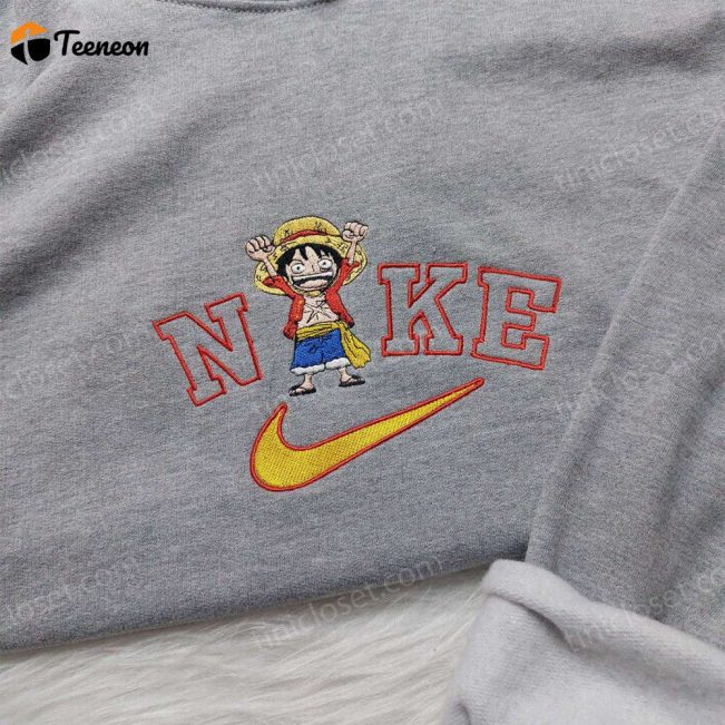 Exclusive One Piece Luffy Nike Shirt Anime Hoodie & Embroidered Sweatshirt, Perfect for Anime Fans| soulcals.com