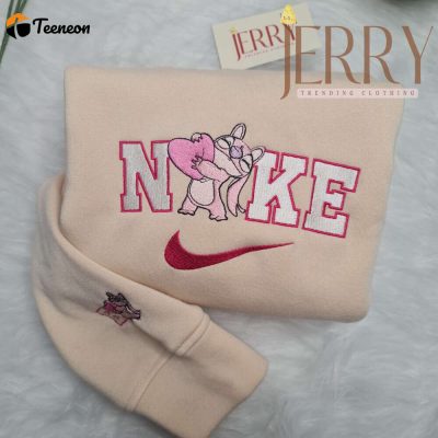 Personalized Angel Disney Nike Embroidered Sweatshirt, Cute Halloween Gift For Couple| soulcals.com