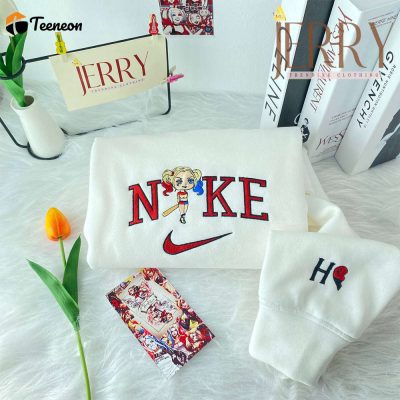 Custom Harley Queen Nike Embroidered Sweatshirt Ideal Halloween Couple Gift| soulcals.com