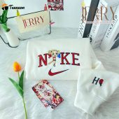 Personalized Harley Quinn Nike Embroidered Sweatshirt, Perfect Couple Gift For Halloween| soulcals.com