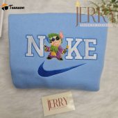 Personalized Joker Stitch Nike Embroidered Sweatshirt, Best Halloween Gift For Couple| soulcals.com