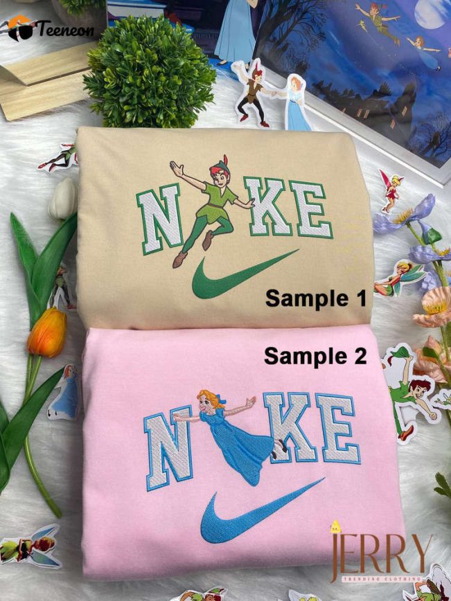 Peter Pan And Wendy Disney Nike Embroidered Sweatshirts| soulcals.com