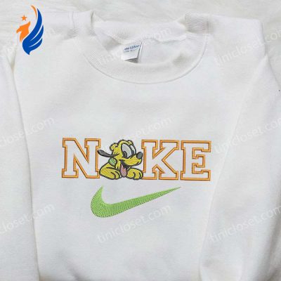 Pluto x Nike Embroidered Sweatshirt Mickey Mouse Disney Shirt Nike Inspired Embroidery | soulcals.com