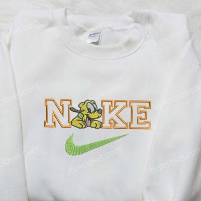 Pluto x Nike Embroidered Sweatshirt Mickey Mouse Disney Shirt Nike Inspired Embroidery | soulcals.com