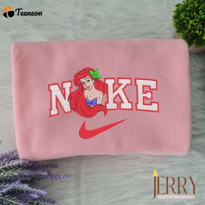 Princess Ariel And Prince Eric Nike Embroidered Sweatshirts| soulcals.com