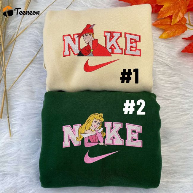 Princess Aurora and Prince Phillip Disney Nike Embroidered Sweatshirts| soulcals.com