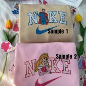 Princess Aurora And Prince Phillip Sleeping Beauty Disney Nike Embroidered Sweatshirts| soulcals.com