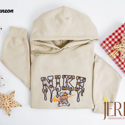 Pumpkin Cow Nike Embroidered Sweatshirt| soulcals.com