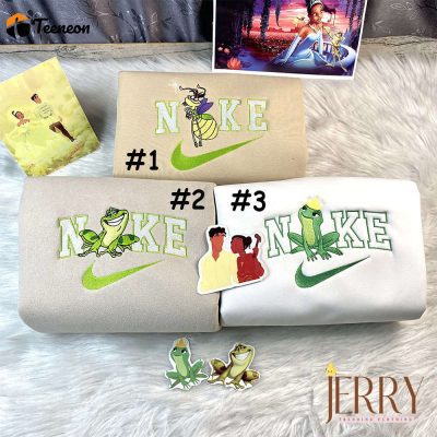 Disney Ray the Frog & Princess Movie Nike Embroidered Sweatshirt Cozy & Stylish Delight| soulcals.com