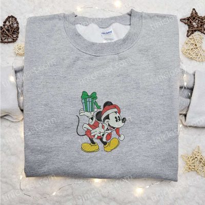 Retro Mickey Christmas Embroidered Sweatshirt Best Disney Gift Idea for the Holidays | soulcals.com