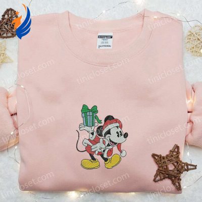 Retro Mickey Christmas Embroidered Sweatshirt Best Disney Gift Idea for the Holidays | soulcals.com