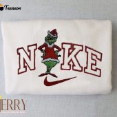 Santa Nike Grinch Xmas Embroidered Sweatshirt| soulcals.com