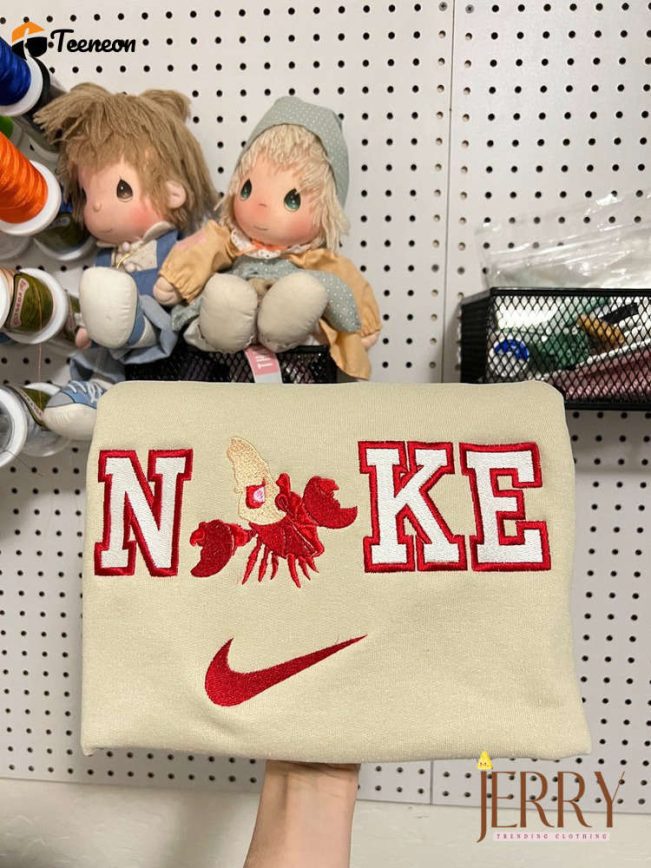 Sebastian The Little Mermaid Disney Nike Embroidered Sweatshirt| soulcals.com