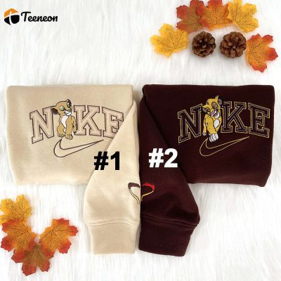 Simba And Nala Disney Nike Embroidered Sweatshirts| soulcals.com