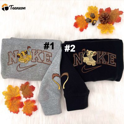 Simba And Nala Disney Nike Embroidered Sweatshirts| soulcals.com
