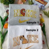 Simba And Nala The Lion King Disney Nike Embroidered Sweatshirts| soulcals.com
