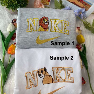 Simba And Nala The Lion King Disney Nike Embroidered Sweatshirts| soulcals.com