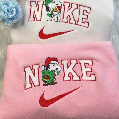 Snoopy Christmas Nike Embroidered Sweatshirt, Xmas Gift For Friend| soulcals.com
