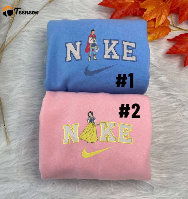 Snow White and Prince Charmings Disney Nike Embroidered Sweatshirts| soulcals.com