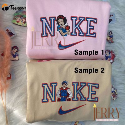 Snow White And Prince Florian Disney Nike Embroidered Sweatshirts| soulcals.com