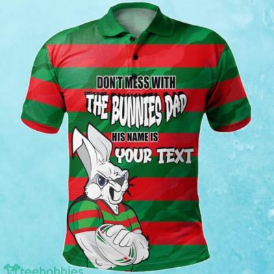 South Sydney Rabbitohs Custom Name Father?s Day NRL Custom Polo Shirt Best Gift For Fans