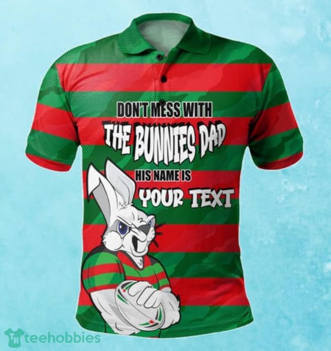 South Sydney Rabbitohs Custom Name Father?s Day NRL Custom Polo Shirt Best Gift For Fans