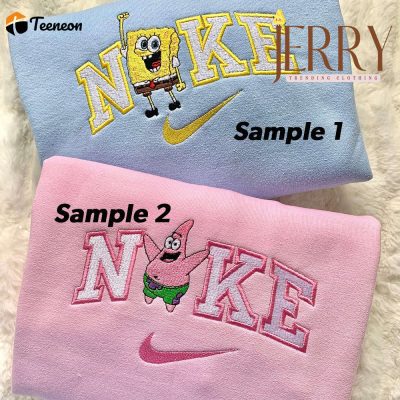 SpongeBob And Patrick Star Nike Embroidered Sweatshirt| soulcals.com