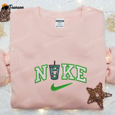 Get F Gift for Men Women with Starbucks x Nike Christmas Cup Embroidered Shirt Hoodie & Sweatshirt| soulcals.com