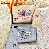 Stitch And Angel As Jack Sally Disney Nike Embroidered Sweatshirts| soulcals.com